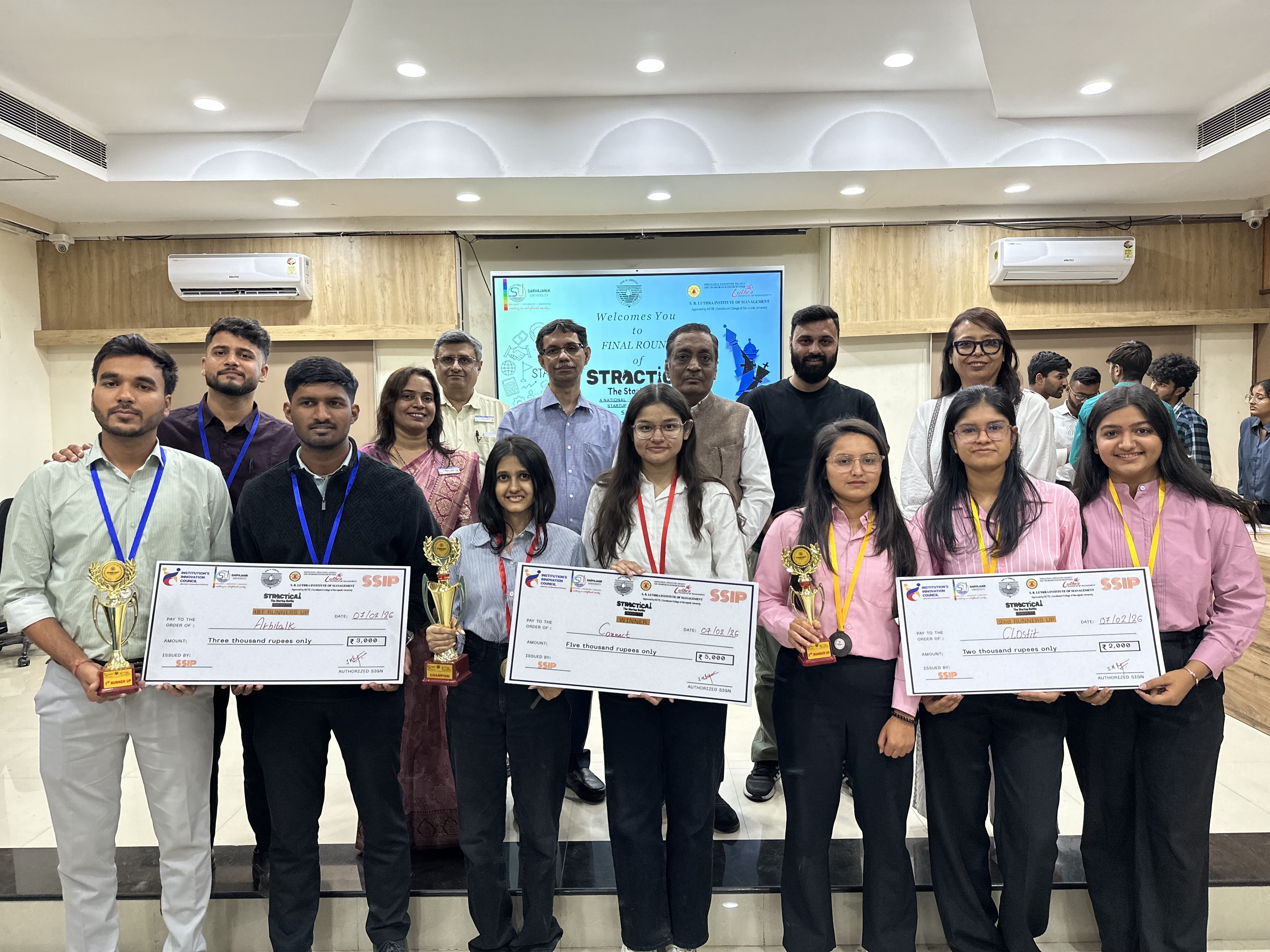 એસ. આર. લુથરા ઈન્સ્ટિટ્યૂટ ઓફ મેનેજમેન્ટ દ્વારા સ્ટ્રેકટીકલ-ધ સ્ટાર્ટઅપ બેટલ રાષ્ટ્રીય કક્ષાની સ્પર્ધાનું આયોજન થયું